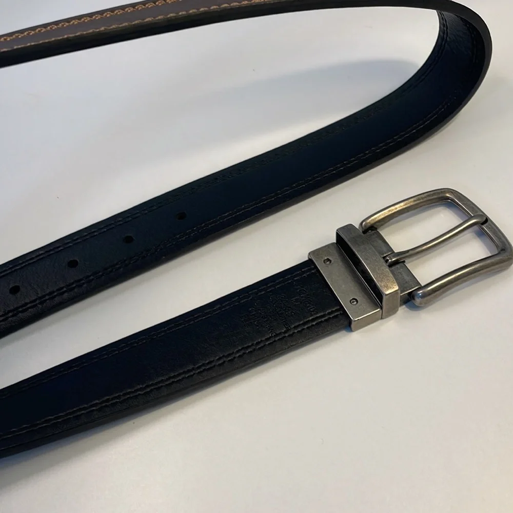 Brown & Black Double Sided Leather Dress Belt